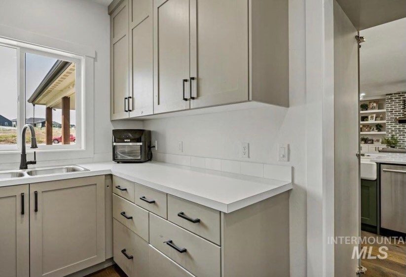 White painted bath vanity
