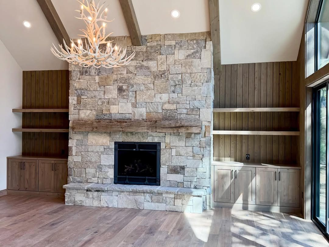Custom built-in cabinetry with fireplace surround